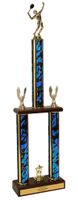 Two-Tier Championship Trophy w/ Wood Base - Tennis