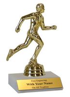 Participation Trophies with Marble Platform - Track & Field
