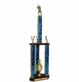 Quick-Ship Two-Tier 3-Column Baseball Trophy