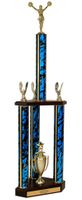 Quick-Ship Two-Tier 3-Column Trophies - Cheer