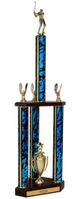 Quick-Ship Two-Tier 3-Column Trophy - Golf