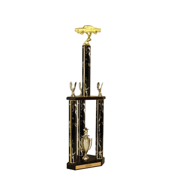Quick-Ship Two-Tier 3-Column Trophies - '57 Chevy - Click to enlarge