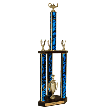 Quick-Ship Two-Tier 3-Column Trophies - Academic - Click to enlarge