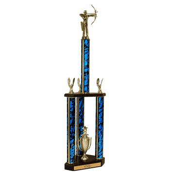 Quick-Ship Two-Tier 3-Column Trophies - Archery - Click to enlarge