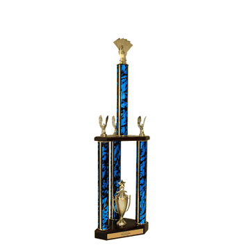 Quick-Ship Two-Tier 3-Column Trophies - Cards - Click to enlarge