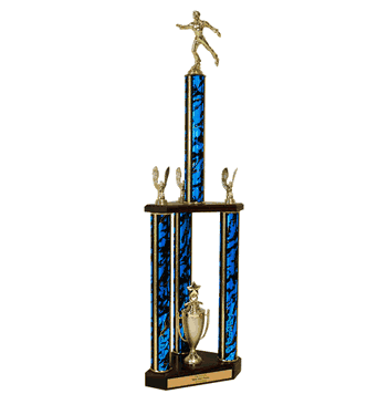 Quick-Ship Two-Tier 3-Column Trophies - Figure Skating - Click to enlarge