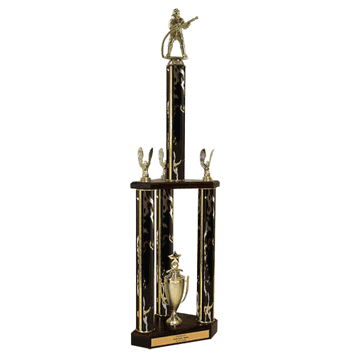 Quick-Ship Two-Tier 3-Column Trophies - Fireman - Click to enlarge