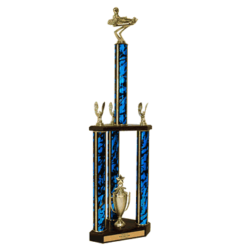 Quick-Ship Two-Tier 3-Column Trophies - Go Kart - Click to enlarge