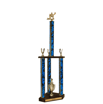 Quick-Ship Two-Tier 3-Column Trophies - Goalie - Click to enlarge