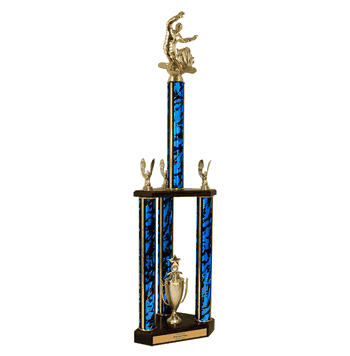 Quick-Ship Two-Tier 3-Column Trophies - Snowboarding - Click to enlarge