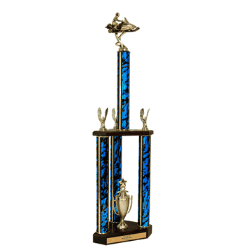 Quick-Ship Two-Tier 3-Column Trophies - Snowmobile - Click to enlarge