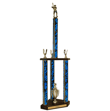 Quick-Ship Two-Tier 3-Column Trophies - Softball - Click to enlarge