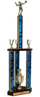 Quick-Ship Two-Tier 3-Column Trophies - Volleyball