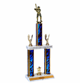 Quick-Ship Two-Tier Baseball Figure Trophy