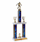 Two Tier Soccer Figure Trophy