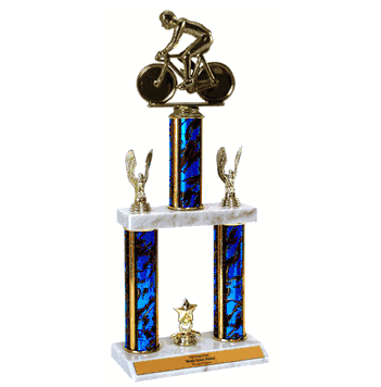 Quick-Ship Two Tier Trophies - Bicyclist - Click to enlarge