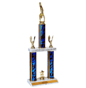 Quick-Ship Two Tier Trophies - Gymnastics - Click to enlarge