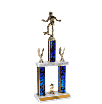 Quick-Ship Two Tier Trophies - Skateboarding - Click to enlarge