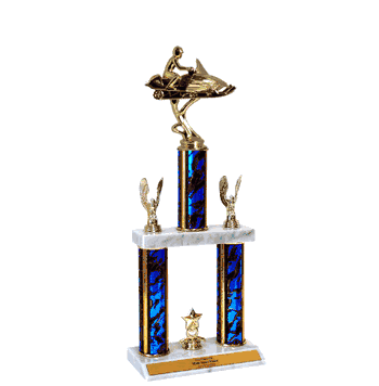 Quick-Ship Two-Tier Trophies - Snowmobile - Click to enlarge