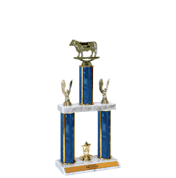 Quick-Ship Two-Tier Trophies - Steer - Click to enlarge