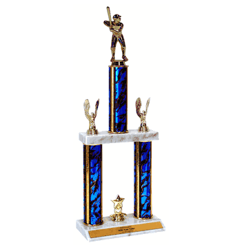 Quick-Ship Two-Tier Baseball Figure Trophy - Click to enlarge