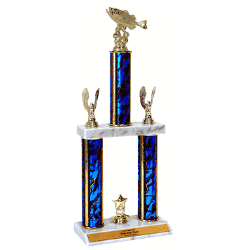 Quick-Ship Two-Tier Trophies with Bass Figure - Click to enlarge