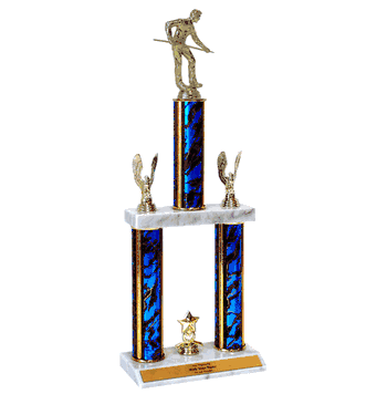 Quick-Ship Two-Tier Trophies with Billiards Figure - Click to enlarge