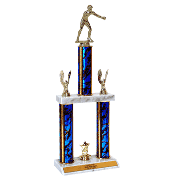 Quick-Ship Two-Tier Trophies with Boxing Figure - Click to enlarge