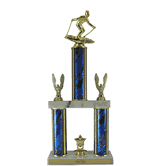 Quick-Ship Two-Tier Trophies with Downhill Skiing Figure