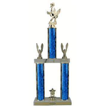 Quick-Ship Two-Tier Trophies with Funny Turkey Figure - Click to enlarge