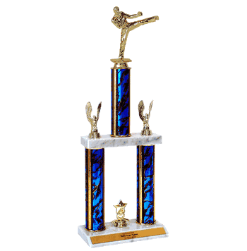 Quick-Ship Two-Tier Trophies with Karate Figure - Click to enlarge