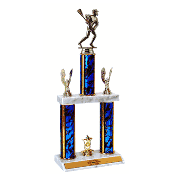 Quick-Ship Two-Tier Trophies with Lacrosse Figure - Click to enlarge