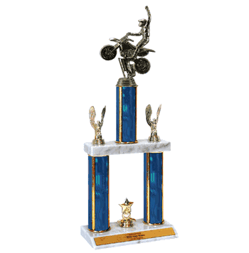 Quick-Ship Two-Tier Trophies with Motocross Figure - Click to enlarge
