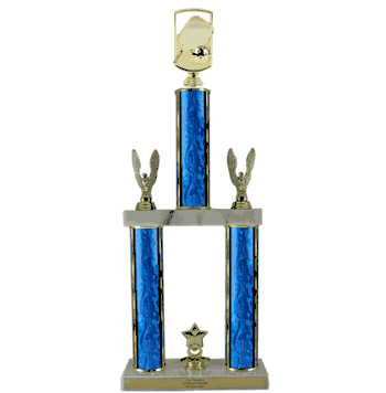 Quick-Ship Two-Tier Trophies with Pickleball Figure - Click to enlarge