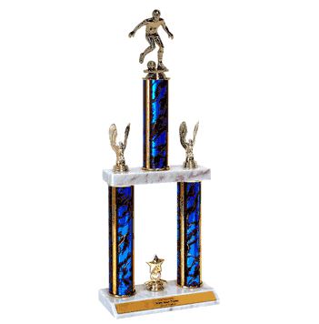 Quick-Ship Two-Tier Trophies with Soccer Figure - Click to enlarge