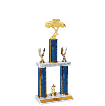 Quick-Ship Two-Tier Trophies with Street Rod Figure - Click to enlarge