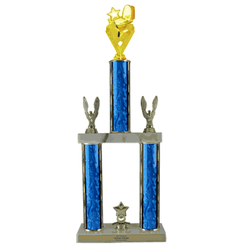 Quick-Ship Two-Tier Trophies with Toilet Bowl Figure - Click to enlarge