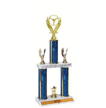 Quick-Ship Two-Tier Trophies with Winged Wheel Figure - Click to enlarge