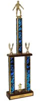 Two-Tier Championship Trophy w/ Wood Base - Wrestling