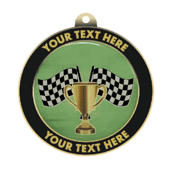 Racing Insert Medal with Personalized Rim - Click to enlarge