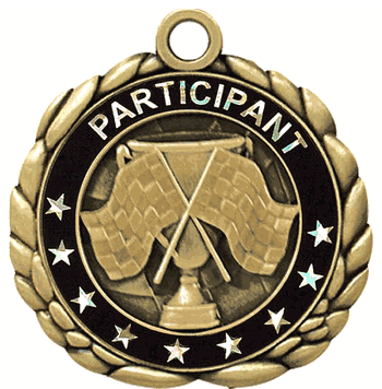 Racing Medal with Personalized School, Team or Event Name - Click to enlarge
