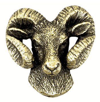 Ram Mascot Antique Brass Lapel Pins - Click to enlarge