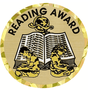 Reading Award Mylar Decal Medal Insert - Click to enlarge
