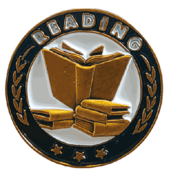 Reading - Gold Enamel Lapel Pin - Click to enlarge