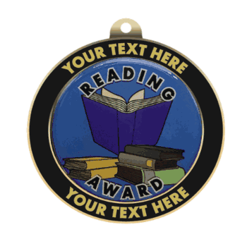 Reading Insert Medal with Personalized Rim - Click to enlarge
