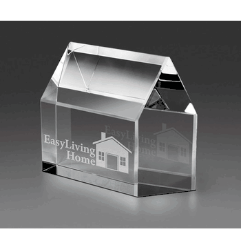 Real Estate House Crystal Paperweight - Click to enlarge