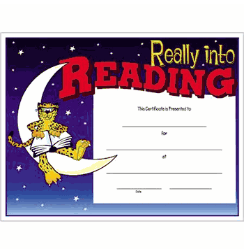 "Really Into Reading" Certificate - Click to enlarge