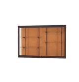 Recessed Wall Display Case w/ Cork Back and Dark Bronze Aluminum Frame, 48"H X 72"W X 16"D