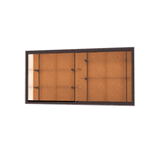 Recessed Wall Display Case w/ Cork Back and Dark Bronze Aluminum Frame, 48"H X 96"W X 16"D