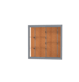 Recessed Wall Display Case w/ Cork Back and Satin Natural Aluminum Frame, 48"H x 48"W x 16"D
